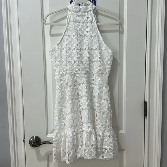 AQUA Lace Mini Shirt Dress - Picture 7 of 7